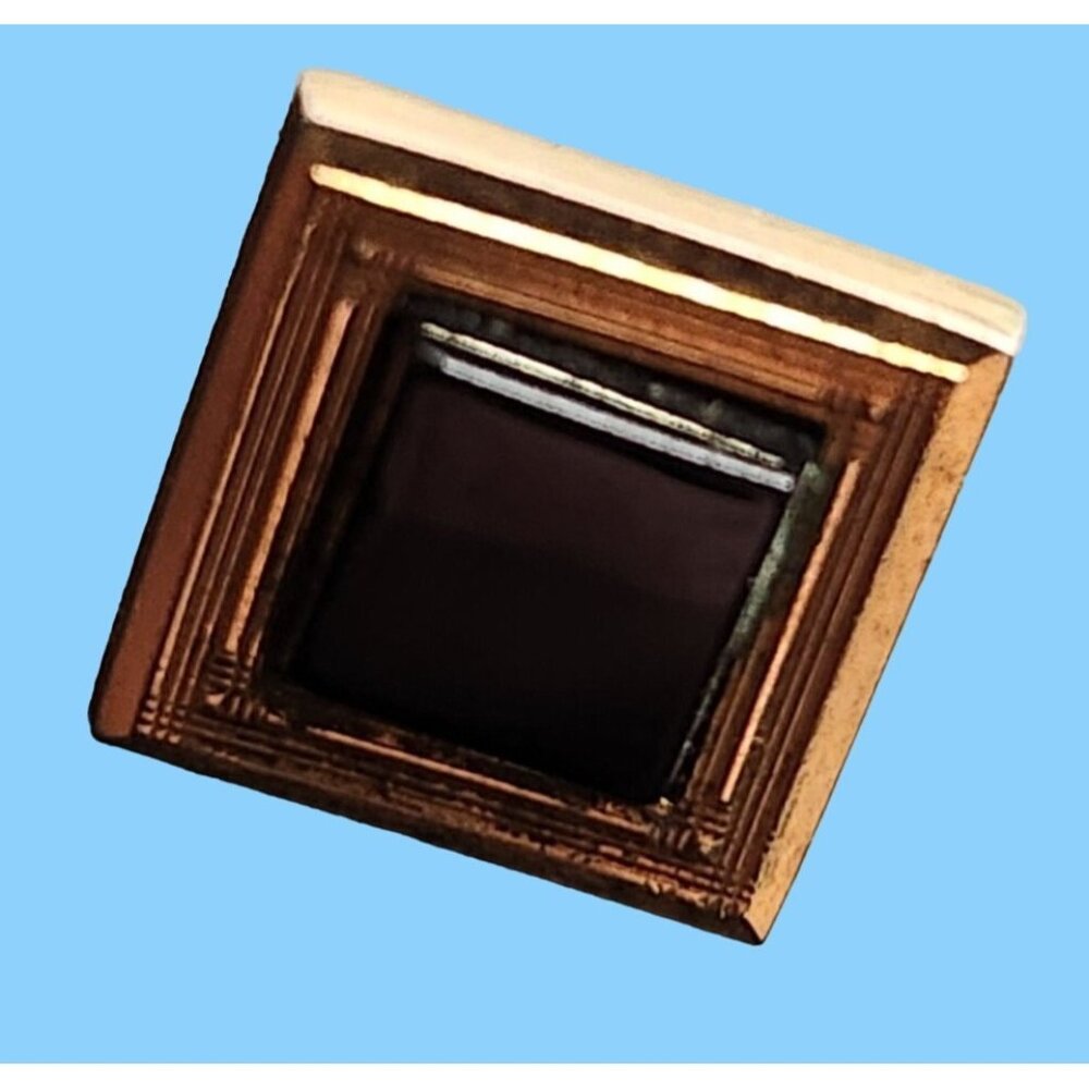 Vintage Gold & Black Square Lapel Pin
